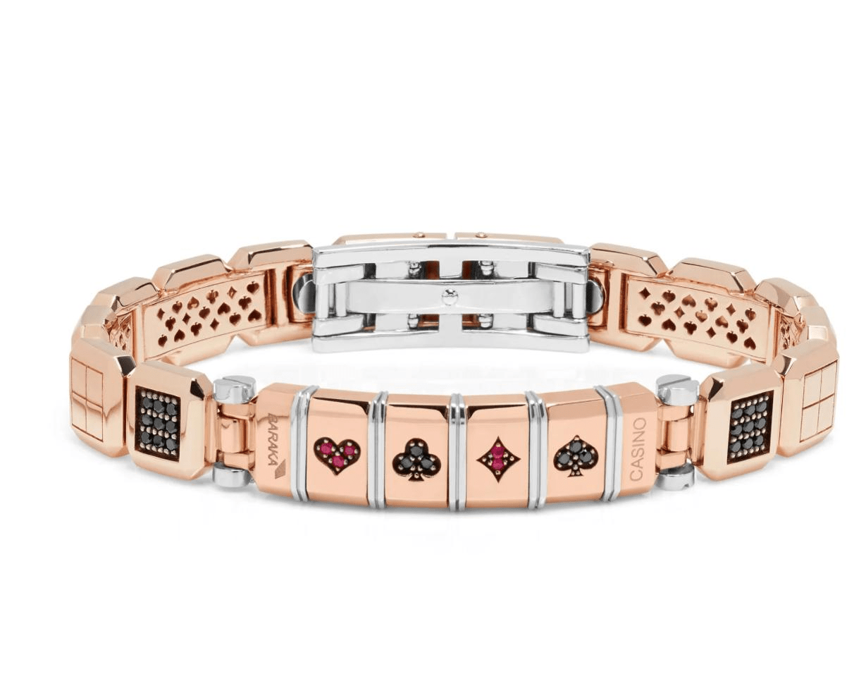 14 Ayar Rose Altın Casino Bileziği - Poker Kart Sembollü Lüks Bileklik - Winner's Jewelry