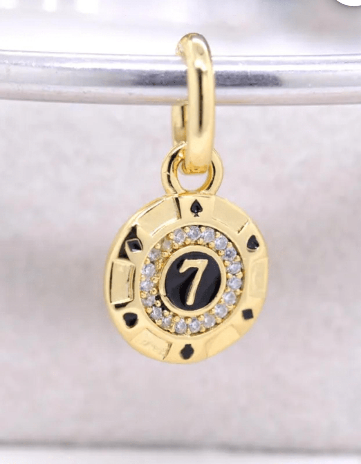 7 Figürlü Poker Çip Charm ve Kolye Ucu - Winner's Jewelry