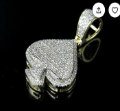 Asimetrik İskambil Sembollü Zincir Detaylı 14 Ayar Küpe - Winner's Jewelry