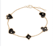 Dört İskambil Sembollü 14 Ayar Altın Şans Bilekliği - Winner's Jewelry