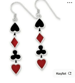 Dört Kart Sembolü Sallantılı 14 Ayar Altın Küpe Seti - Winner's Jewelry