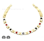 Poker Kartı Temalı 45 CM Mine İşlemeli 14 Ayar Altın Kolye - Winner's Jewelry