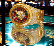 Rulet Çarkı Temalı Full Taşlı 14 Ayar Lüks Erkek Yüzüğü - Winner's Jewelry