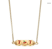 Şans Getiren Slot Makinesi 777 Kirazlı Altın Kolye - Winner's Jewelry